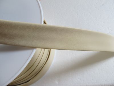 Schrägband Kunstleder - beige
