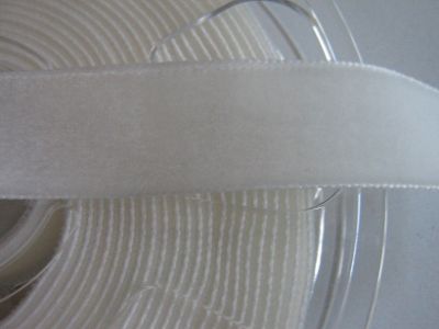 Samtband doppelseitig - 22 mm ecru