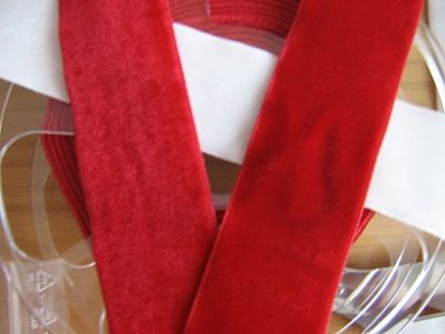 Samtband doppelseitig - 50 mm scarlet