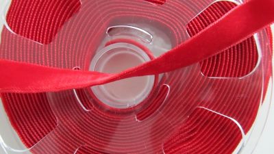 Samtband doppelseitig - 16 mm scarlet