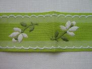 Baumwollspitze mit Blume - 40 mm - lindgrün