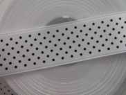 Satinband - Mini Dots - 25 mm - Grund weiss