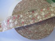 Schrägband - 60/30 - Blumen natur