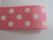 Ripsband - 25 mm - dots - shoking