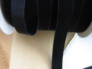 Samtband - Nylvalour - 22 mm - schwarz
