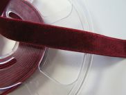 Samtband elastisch - 16 mm - wine
