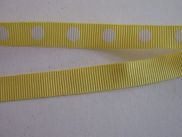 Ripsband - 10 mm - dots-gelb