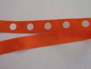 Ripsband - 10 mm - dots- orange